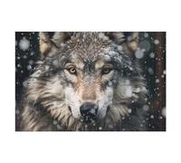 Puzzles pour Adolescents 75x50cm/1000pcs Winter Wolf Gazing Puzzles pour Adultes : Analyse Et Logique du Jeu, Interaction Parent-Enfant 75x50cm/1000pcs