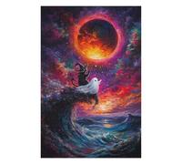 Puzzles pour Adolescents 75x50cm/1000pcs Witch Cat and Ghost Puzzles pour Adultes Jeux De Famille Améliore La Mémoire Cadeaux Uniques pour Anniversaire Et Noël 75x50cm/1000pcs