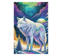 Puzzles pour Adolescents 75x50cm/1000pcs Wolf Winter Landscape Puzzles pour Adolescents - Jeu Manuel - Décoration Intérieure pour Les Amateurs De Jeux Vidéo 75x50cm/1000pcs