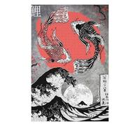 Puzzles pour Adolescents 75x50cm/1000pcs Yin Yang Koi Fish Puzzle, Jouet, Décoration Murale, Difficile, Cadeau De Noël Ou d'anniversaire 75x50cm/1000pcs