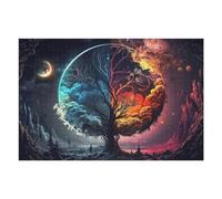 Puzzles pour Adolescents 75x50cm/1000pcs Yin-Yang Tree Cosmic Harmony Puzzles pour Adultes, Jouets, Décoration Murale, Cadeaux pour Femmes, Cadeaux Uniques pour Anniversaire Et Noël 75x50cm/1000pcs