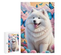 Puzzles Pour Adolescents A Whimsical Cartoon-style Image of A Samoyed Dog, Featuring A Playful Character Design Wit Puzzles Pour Adultes À Monter Soi-même, Décorations Murales, Idées Cadeaux Pour Tout