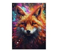Puzzles pour Adolescents Abstract Graffiti Fox Art Puzzle pour Adultes : Jeu Manuel Amusant Et Stimulant, 52x38cm/1000pcs