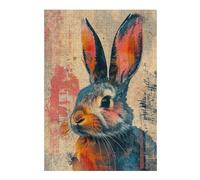Puzzles pour Adolescents Abstract Rabbit Art Print Puzzle pour Adultes, Jeu Manuel, Course De Vitesse, Cadeau d'anniversaire, Cadeaux, 1000pcs(38x26cm)