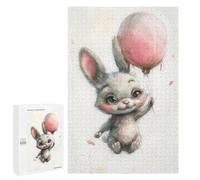 Puzzles pour Adolescents Adorable Bunny Balloon Illustration Casse-tête pour Adolescents : Analyse Et Logique, Difficile Et Stimulant, Idéal comme Cadeau 1000 PCS