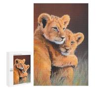 Puzzles pour Adolescents Adorable Lion Cubs Puzzle Anti-Stress pour Adolescents Chaque Pièce Est Unique - Idéal comme Cadeau pour Toute La Famille 1000 PCS