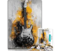 Puzzles pour Adolescents Affiche de Guitare Puzzles artistiques pour Adultes 1 000 pièces Jouets éducatifs Jeux Anti-Stress décoration d'intérieur Unique et Cadeaux 75x50cm