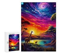 Puzzles pour Adolescents African Sunset Dreamscape Puzzles pour Adultes Jeux De Détente Cadeaux pour Femmes Idéal comme Cadeau pour Toute La Famille 300 PCS