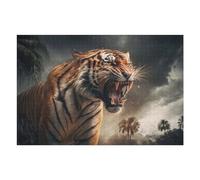Puzzles pour Adolescents Aggressive Angry Tiger Puzzle pour Adultes - Jeu Manuel - Découpe De Précision - Idéal pour Un Anniversaire Ou Noël 1000pcs(75x50cm)