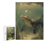 Puzzles pour Adolescents Alligator Underwater Scene Casse-tête pour Adolescents : Analyse Et Logique, Difficile Et Stimulant, Idéal comme Cadeau 500 PCS