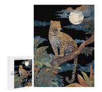 Puzzles pour Adolescents Amazon Jungle Moonlit Leopard Puzzle Anti-Stress pour Adolescents Chaque Pièce Est Unique - Idéal comme Cadeau pour Toute La Famille 500 PCS