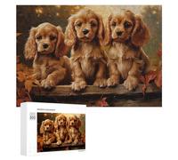 Puzzles pour Adolescents American Cocker Spaniel PU Puzzles pour Adultes - Jeu Manuel - Niveau De Difficulté Élevé - Idée Cadeau Originale pour Un Anniversaire 300 PCS