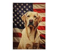 Puzzles pour Adolescents American Flag Labrador Puzzles Anti-Stress, Jouets pour Se Détendre À La Maison, Cadeaux d'anniversaire Et Cadeaux Uniques 38x26cm/1000pcs