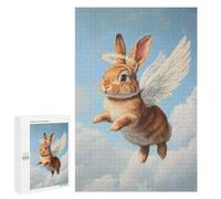 Puzzles pour Adolescents Angel Bunny in Flight-1 Puzzle Anti-Stress pour Adolescents Chaque Pièce Est Unique - Idéal comme Cadeau pour Toute La Famille 1000 PCS