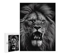 Puzzles pour Adolescents Angry Lion Black and White Puzzle Adulte - Décoration Murale - Découpe De Précision pour Les Gamers 500 PCS