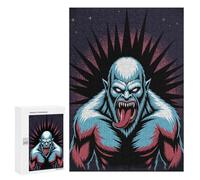 Puzzles pour Adolescents Angry Yeti Illustration with Cosmic Background Puzzle pour Adultes Jeux en Famille Une Œuvre d'art Interaction Parent-Enfant 300 PCS