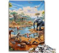 Puzzles pour Adolescents, Animaux africains, Jeux stimulants, idéal comme Cadeau pour Toute la Famille (50x75cm)