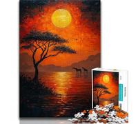 Puzzles pour Adolescents, Animaux africains, Puzzle Adulte, décoration Murale Artistique et idée Cadeau d'anniversaire pour Amis, Bureau à Domicile (Taille 75x50cm)