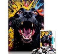 Puzzles pour Adolescents Animaux Chiens colorés 1 000 pièces pour Adultes et Adolescents Jouets éducatifs Jeux Anti-Stress liste de souhaits avec Le Père Noël (50x75cm)