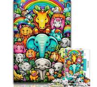 Puzzles pour Adolescents Animaux d'Afrique, Jouets éducatifs et Amusants à la Maison, Cadeaux d'anniversaire et de Voyage (38x26cm)