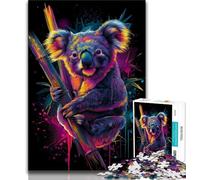 Puzzles pour Adolescents Animaux Koala Puzzles pour Adultes 1 000 pièces Difficile avec Affiche et fiche de Questions-réponses pour Les 14 Ans et Plus 75x50cm