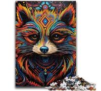 Puzzles pour Adolescents, Animaux psychédéliques, Raton Laveur, 1000 pièces, idée Cadeau d'anniversaire pour Adultes, Jeu Familial et Passe-Temps, 50x75cm