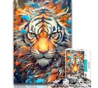 Puzzles pour Adolescents, Animaux Tigres colorés, 1000 pièces, Puzzles pour Adultes et Adolescents, pour la décoration de la Maison, à partir de 14 Ans, 26x38cm