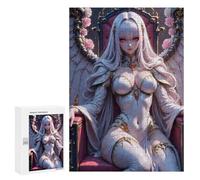 Puzzles pour Adolescents Anime Angel on Throne with Roses Puzzles pour Adultes À Monter Soi-même, Décorations Murales, Idées Cadeaux pour Toute La Famille 300 PCS