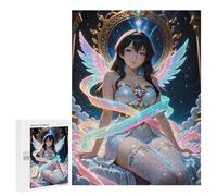 Puzzles pour Adolescents Anime Angel with Rainbow Ribbons Puzzles pour Adultes À Monter Soi-même, Décorations Murales, Idées Cadeaux pour Toute La Famille 500 PCS