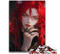 Puzzles pour Adolescents Anime Fox Mask Girl Jeu Stimulant et Jeu Familial Décoration Murale Cadeaux d'anniversaire et de Noël Uniques 26x38cm