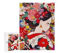 Puzzles pour Adolescents Anime Girl Kimono Flowers Puzzles pour Adolescents - Décoration Murale - Cadeau Unique pour Anniversaire Et Noël
