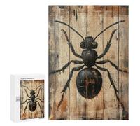 Puzzles pour Adolescents Ant Painting on Wood Panel Minimal Nature Wall Art Puzzle Adulte - Décoration Murale - Découpe De Précision pour Les Gamers 300 PCS