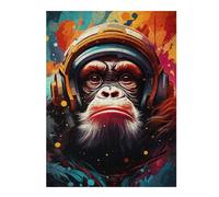 Puzzles pour Adolescents Ape Astronaut Space Suit-7 Puzzles pour Adultes Jeux Familiaux Difficile Difficile Est Idéal comme Cadeau 1000pcs(52x38cm)