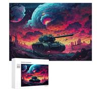 Puzzles pour Adolescents Apocalyptic Tank Battle Scene Puzzles pour Adultes - Jeu Manuel - Niveau De Difficulté Élevé - Idée Cadeau Originale pour Un Anniversaire 300 PCS