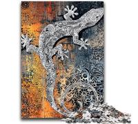 Puzzles pour Adolescents Aquarelle Gecko Jouets éducatifs et ludiques Activités à la Maison, Cadeau d'anniversaire, Cadeaux de Voyage 26x38cm