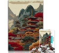 Puzzles pour Adolescents Architecture de Style Japonais 1000 pièces Puzzle éducatif pour l'apprentissage idéal comme Cadeau pour Toute la Famille 38x26cm
