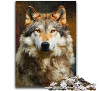 Puzzles pour Adolescents Art Animalier Loup Convient aux 14 Ans et Plus Jouet intellectuel Jeu éducatif pour Anniversaire et Noël 26x38cm
