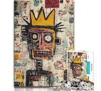 Puzzles pour Adolescents Art Moderne de Basquiat 1000 pièces pour Adultes idée Cadeau d'anniversaire pour Adultes Jeu Familial et Passe-Temps 26x38cm