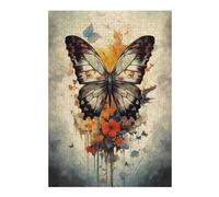 Puzzles pour Adolescents Artistic Butterfly Bloom Jeu De Puzzle Casse-tête Décoration Murale Cadeaux Uniques d'anniversaire Et De Noël 38x26cm/1000pcs