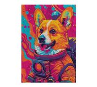Puzzles pour Adolescents Astronaut Corgi Space Puzzle Familial - Améliore La Mémoire - Cadeau d'anniversaire Et Cadeau Unique 38x26cm/1000pcs