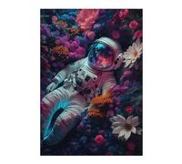 Puzzles pour Adolescents Astronaut Flower Planet Puzzles pour Adultes, Jouets, Décoration Murale, Cadeaux Et Idées Cadeaux Uniques pour Anniversaires 38x26cm/1000pcs