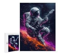 Puzzles pour Adolescents Astronaut Guitar in Space Puzzles pour Adultes - Jeu Manuel - Niveau De Difficulté Élevé - Idée Cadeau Originale pour Un Anniversaire 500 PCS