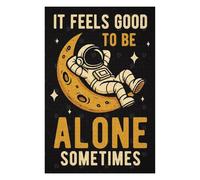 Puzzles pour Adolescents Astronaut on Moon - Alone Time Puzzles pour Adultes Jeu Manuel Décoration Intérieure Est Idéal comme Cadeau 75x50cm/1000pcs