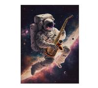 Puzzles pour Adolescents Astronaut Playing Saxophone in Space -3 Puzzles pour Adolescents Jeux De Détente Décoration Parfaite, pour Toute La Famille 52x38cm/1000pcs