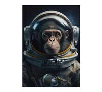 Puzzles pour Adolescents Astronaut Space Monkey Puzzles pour Adolescents, Jouets Anti-Stress, Décoration Murale, Cadeau d'anniversaire, Cadeaux, 38x26cm/1000pcs