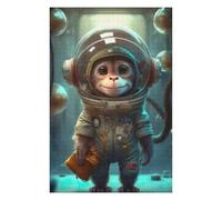 Puzzles pour Adolescents Astronaut Space Monkey Puzzles pour Adultes Jeux Relaxants Cadeaux De Décoration Parfaits pour Les Amis Et La Famille 1000pcs(75x50cm)