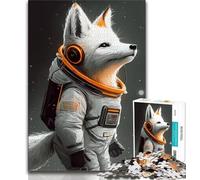 Puzzles pour Adolescents Astronaute Renard, Défi d'intelligence cérébrale, Jouets addictifs, Cadeau d'anniversaire, Cadeaux, Art Mural 38x26cm