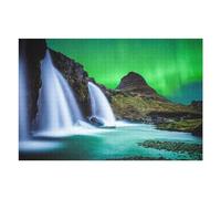 Puzzles pour Adolescents Aurora Borealis Iceland Puzzle pour Adultes - Jeu Manuel - Découpe De Précision - Idéal pour Un Anniversaire Ou Noël 1000pcs(75x50cm)
