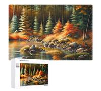 Puzzles pour Adolescents Autumnal Forest Reflections Puzzles pour Adultes Jeux De Détente Cadeaux pour Femmes Idéal comme Cadeau pour Toute La Famille 1000 PCS