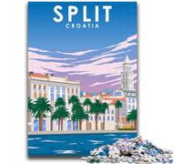 Puzzles pour Adolescents avec Affiche de la Ville de Split en Croatie, Jeu Stimulant et Collection d'artistes pour Toute la Famille, Beaux-Arts pour Les 14 Ans et Plus, 1000 pièces (26x38cm)